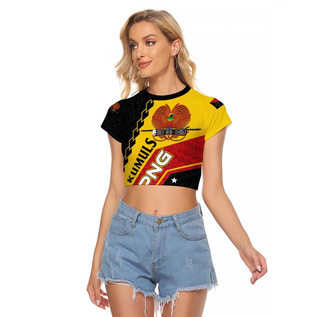 Custom PNG Raglan Cropped T Shirt The Kumuls Are On A Roll LT01 Female Black - Polynesian Pride