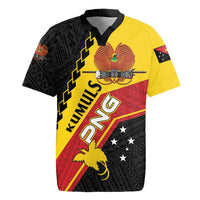 Custom PNG Rugby Jersey The Kumuls Are On A Roll LT01 Black - Polynesian Pride
