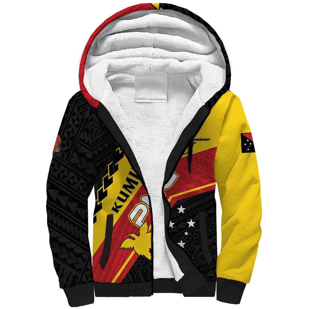 Custom PNG Sherpa Hoodie The Kumuls Are On A Roll LT01 Unisex Black - Polynesian Pride