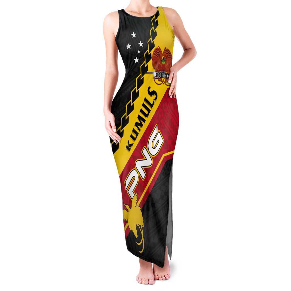 Custom PNG Tank Maxi Dress The Kumuls Are On A Roll LT01 Women Black - Polynesian Pride