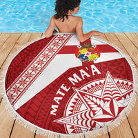 Tonga Rugby Mate Maa Beach Blanket Ngatu Pattern LT01 - Polynesian Pride