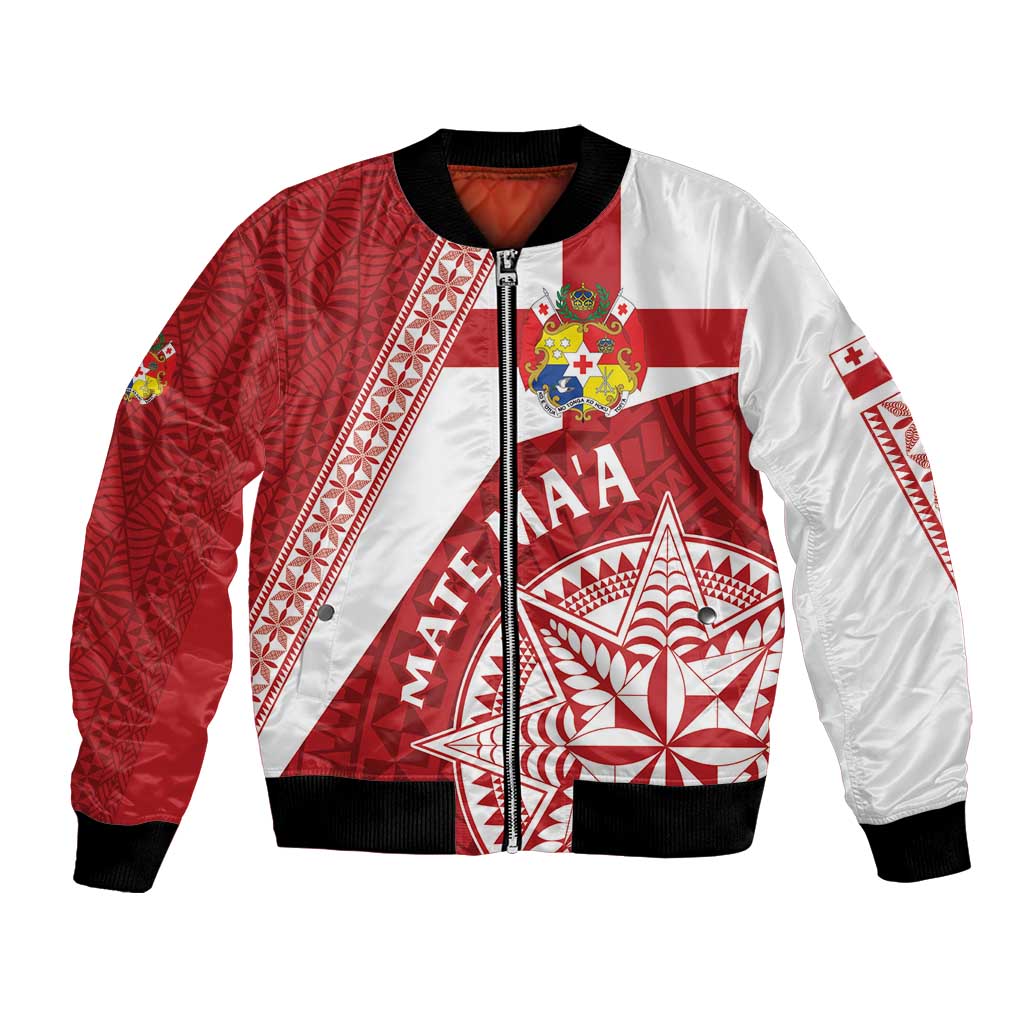 Custom Tonga Rugby Mate Maa Bomber Jacket Ngatu Pattern