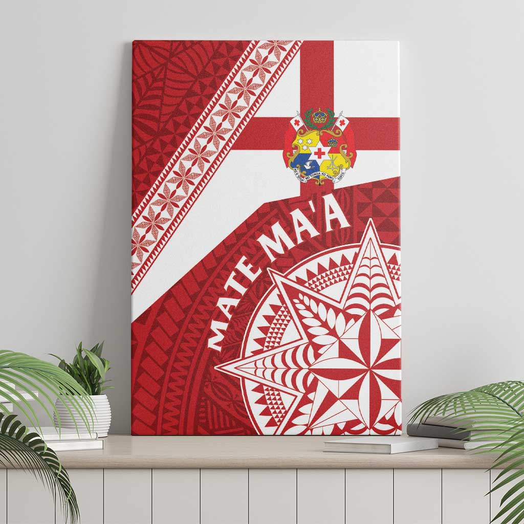 Tonga Rugby Mate Maa Canvas Wall Art Ngatu Pattern LT01 - Polynesian Pride