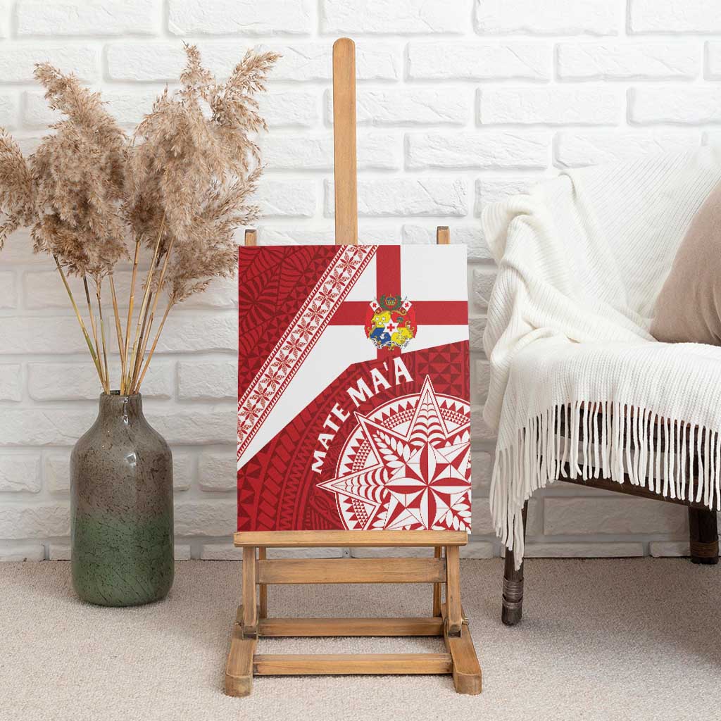 Tonga Rugby Mate Maa Canvas Wall Art Ngatu Pattern LT01 - Polynesian Pride