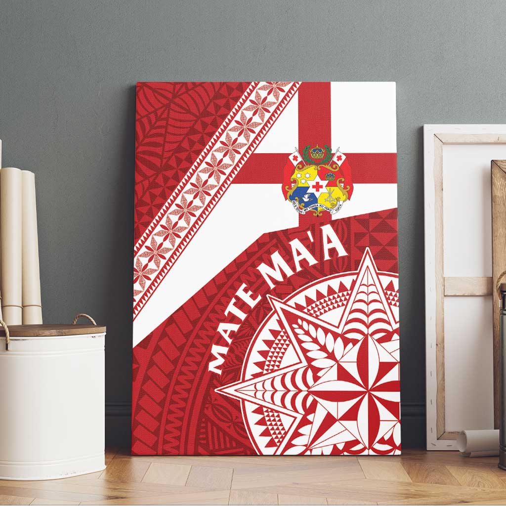 Tonga Rugby Mate Maa Canvas Wall Art Ngatu Pattern LT01 - Polynesian Pride