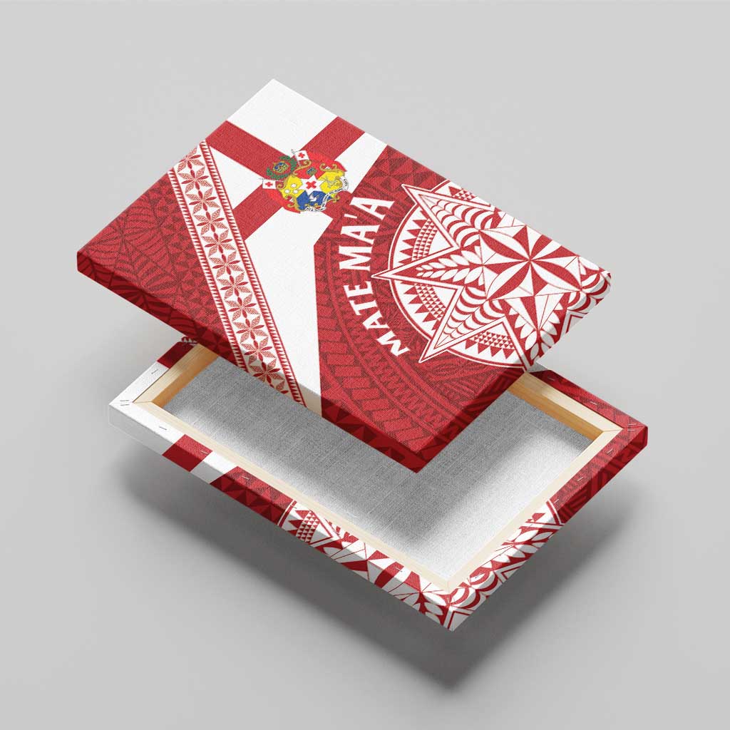 Tonga Rugby Mate Maa Canvas Wall Art Ngatu Pattern LT01 - Polynesian Pride