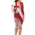 Custom Tonga Rugby Mate Maa Family Matching Long Sleeve Bodycon Dress and Hawaiian Shirt Ngatu Pattern