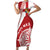 Custom Tonga Rugby Mate Maa Family Matching Short Sleeve Bodycon Dress and Hawaiian Shirt Ngatu Pattern