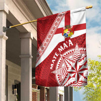 Tonga Rugby Mate Maa Garden Flag Ngatu Pattern LT01 House Flag Red - Polynesian Pride