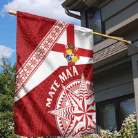 Tonga Rugby Mate Maa Garden Flag Ngatu Pattern LT01 - Polynesian Pride