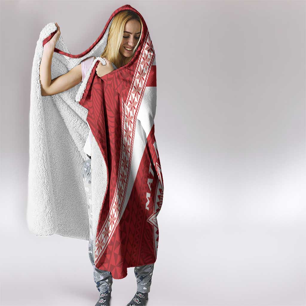 Tonga Rugby Mate Maa Hooded Blanket Ngatu Pattern LT01 - Polynesian Pride