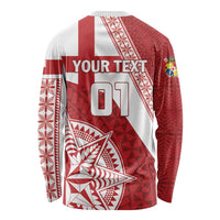 Custom Tonga Rugby Mate Maa Long Sleeve Shirt Ngatu Pattern