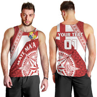 Custom Tonga Rugby Mate Maa Men Tank Top Ngatu Pattern LT01 - Polynesian Pride