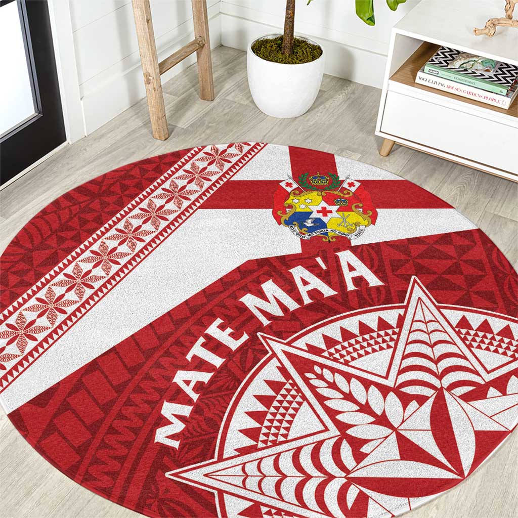 Tonga Rugby Mate Maa Round Carpet Ngatu Pattern