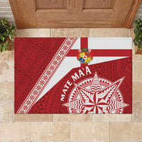 Tonga Rugby Mate Maa Rubber Doormat Ngatu Pattern LT01 Red - Polynesian Pride