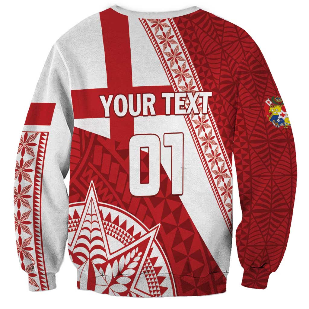 Custom Tonga Rugby Mate Maa Sweatshirt Ngatu Pattern LT01 - Polynesian Pride