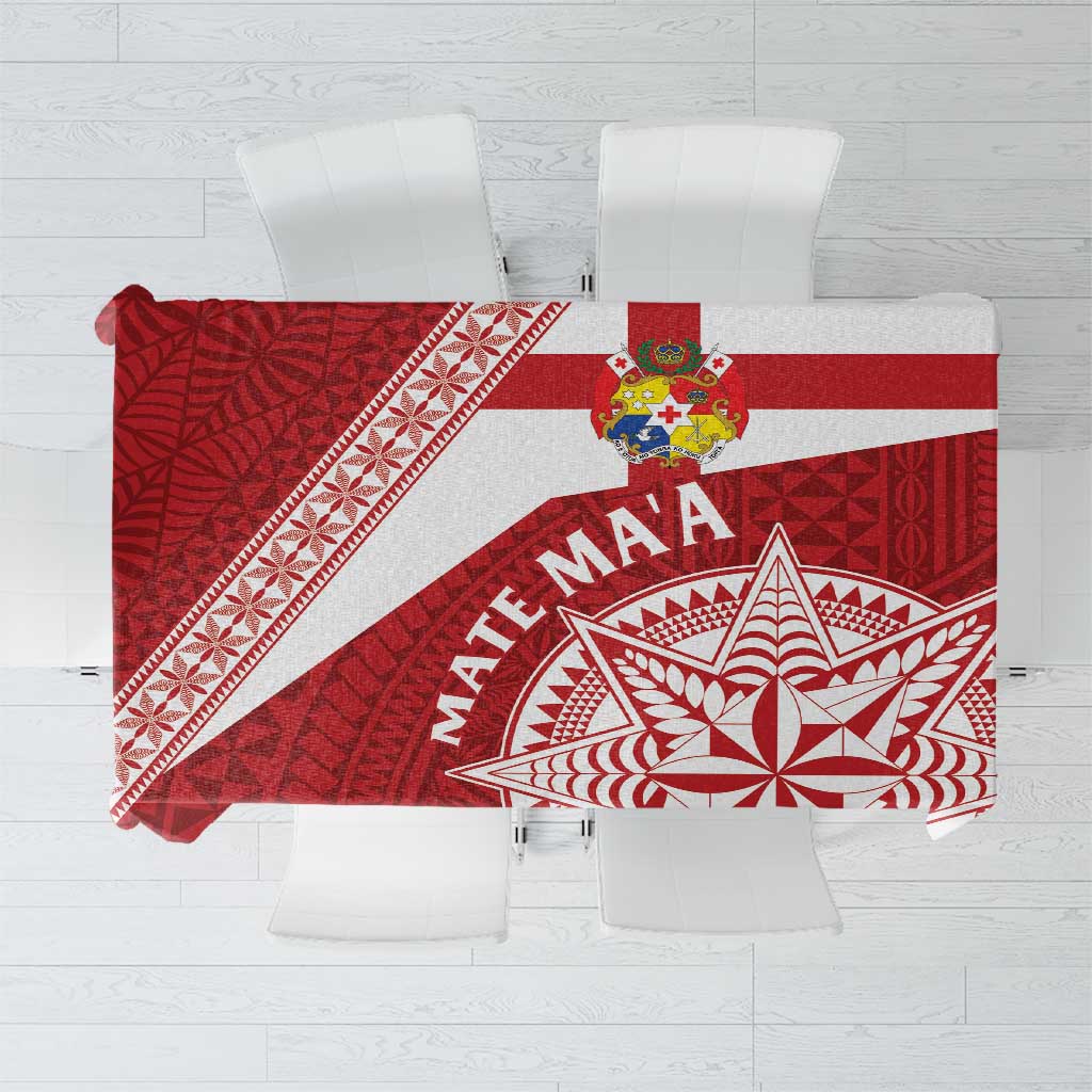 Tonga Rugby Mate Maa Tablecloth Ngatu Pattern LT01 Red - Polynesian Pride