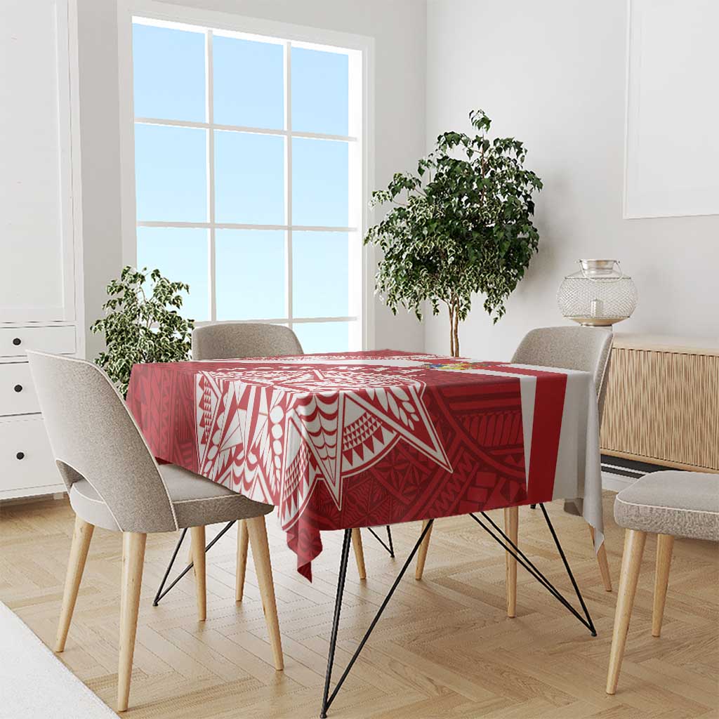 Tonga Rugby Mate Maa Tablecloth Ngatu Pattern LT01 - Polynesian Pride