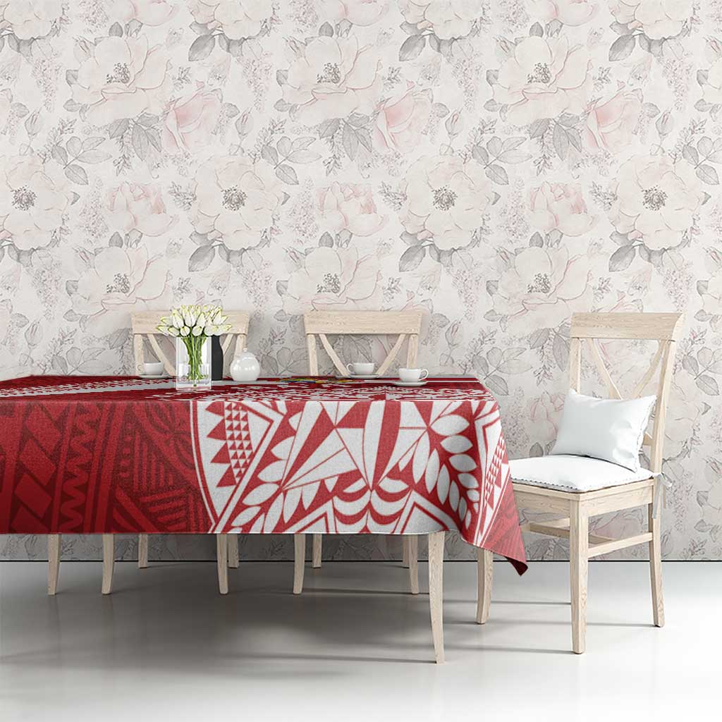 Tonga Rugby Mate Maa Tablecloth Ngatu Pattern LT01 - Polynesian Pride