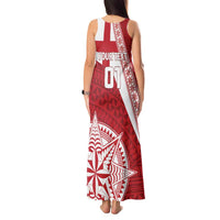 Custom Tonga Rugby Mate Maa Tank Maxi Dress Ngatu Pattern LT01 - Polynesian Pride