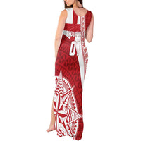 Custom Tonga Rugby Mate Maa Tank Maxi Dress Ngatu Pattern LT01 - Polynesian Pride