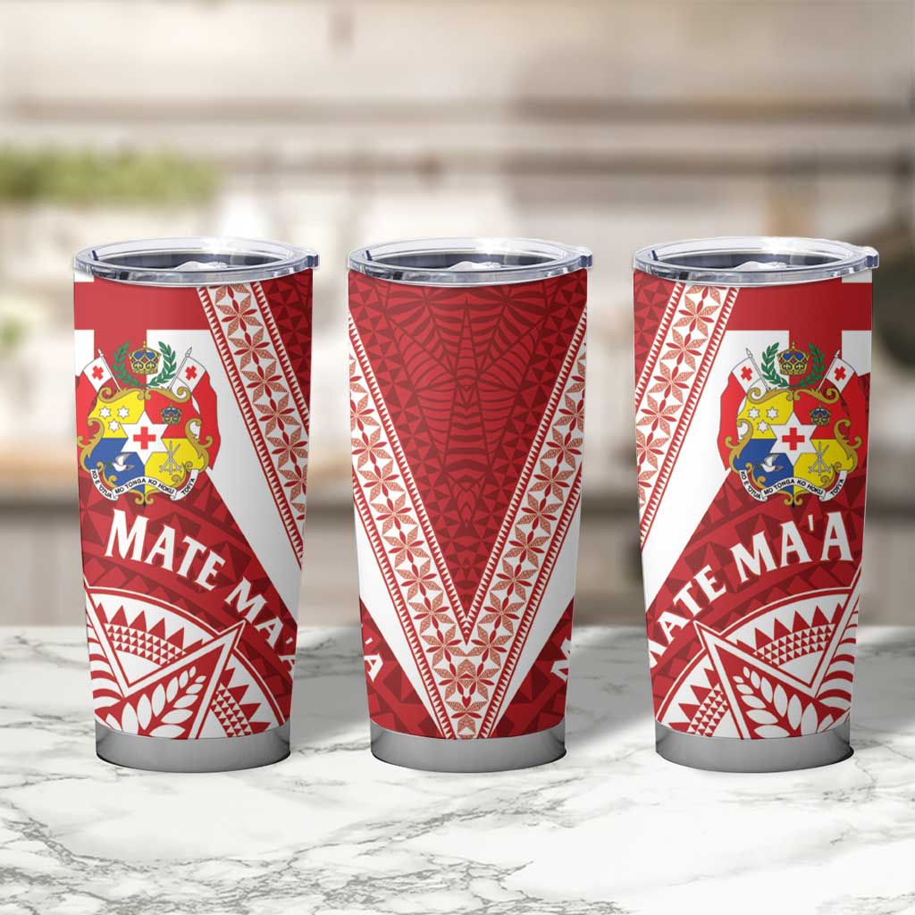Tonga Rugby Mate Maa Tumbler Cup Ngatu Pattern LT01 - Polynesian Pride