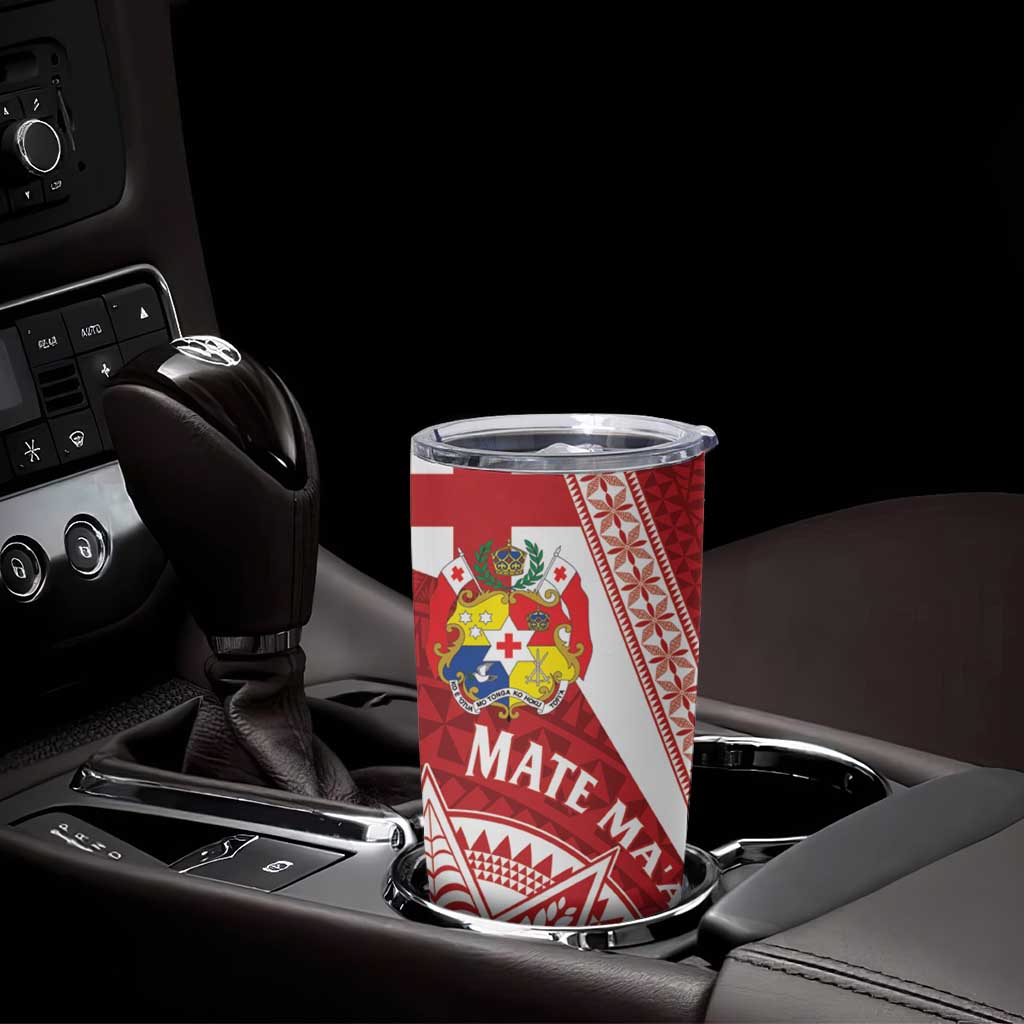Tonga Rugby Mate Maa Tumbler Cup Ngatu Pattern LT01 - Polynesian Pride