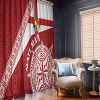 Tonga Rugby Mate Maa Window Curtain Ngatu Pattern LT01 - Polynesian Pride