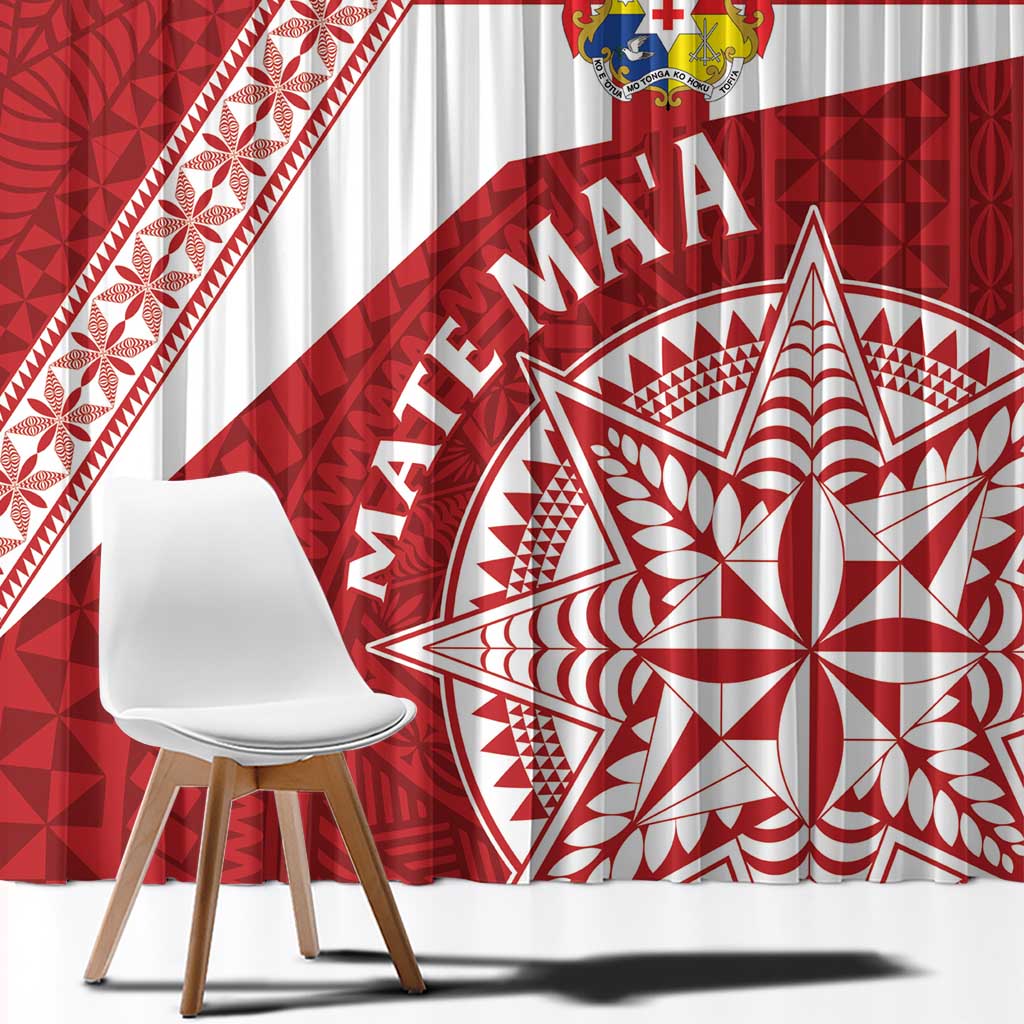 Tonga Rugby Mate Maa Window Curtain Ngatu Pattern LT01 - Polynesian Pride