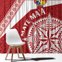 Tonga Rugby Mate Maa Window Curtain Ngatu Pattern LT01 - Polynesian Pride