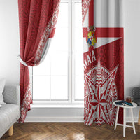 Tonga Rugby Mate Maa Window Curtain Ngatu Pattern LT01 - Polynesian Pride