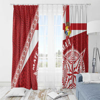 Tonga Rugby Mate Maa Window Curtain Ngatu Pattern LT01 - Polynesian Pride