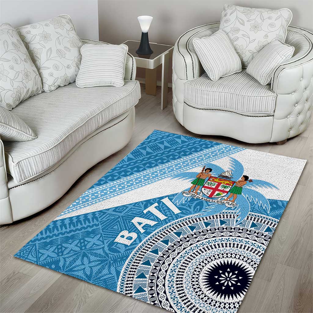 Fiji Rugby Bati Area Rug Tapa Pattern