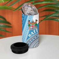 Fiji Rugby Bati 4 in 1 Can Cooler Tumbler Tapa Pattern