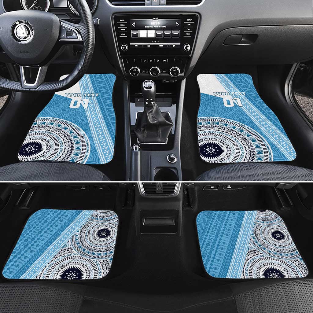 Fiji Rugby Bati Car Mats Tapa Pattern LT01 Set 4pcs Blue - Polynesian Pride