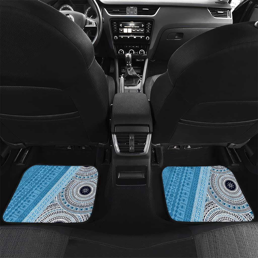 Fiji Rugby Bati Car Mats Tapa Pattern LT01 Set 2pcs - Back Blue - Polynesian Pride