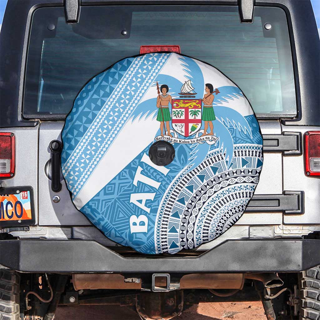 Fiji Rugby Bati Spare Tire Cover Tapa Pattern LT01 Blue - Polynesian Pride