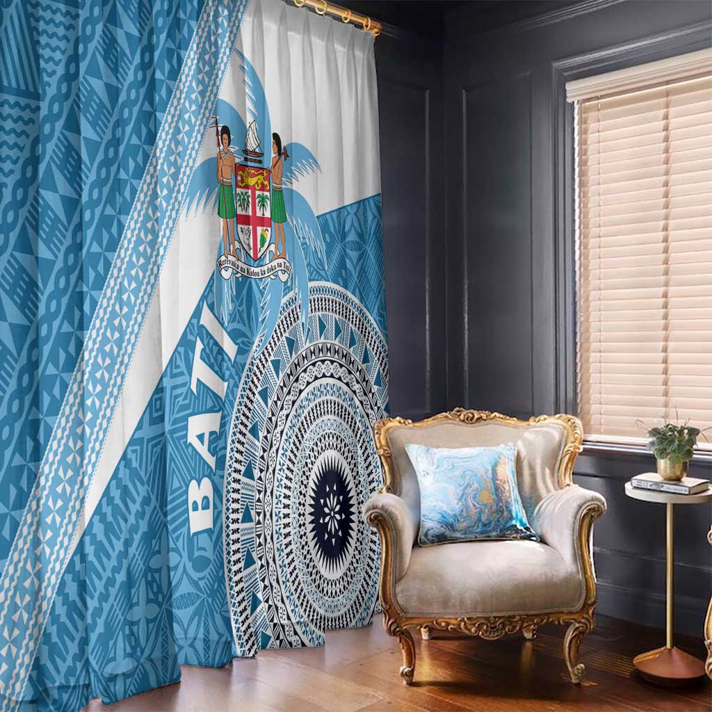 Fiji Rugby Bati Window Curtain Tapa Pattern