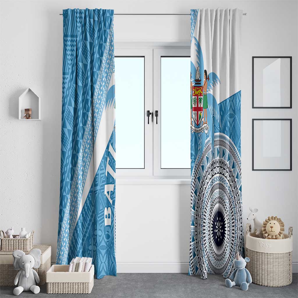 Fiji Rugby Bati Window Curtain Tapa Pattern