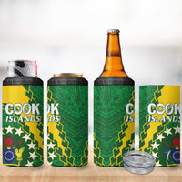 Cook Islands Rugby Kukis 4 in 1 Can Cooler Tumbler Circle Stars