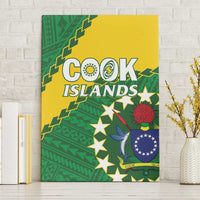 Cook Islands Rugby Kukis Canvas Wall Art Circle Stars LT01 Without Frame Green - Polynesian Pride