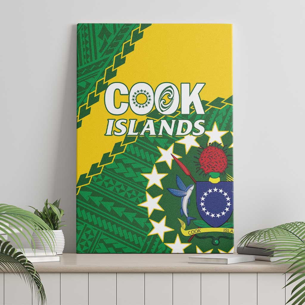 Cook Islands Rugby Kukis Canvas Wall Art Circle Stars LT01 - Polynesian Pride