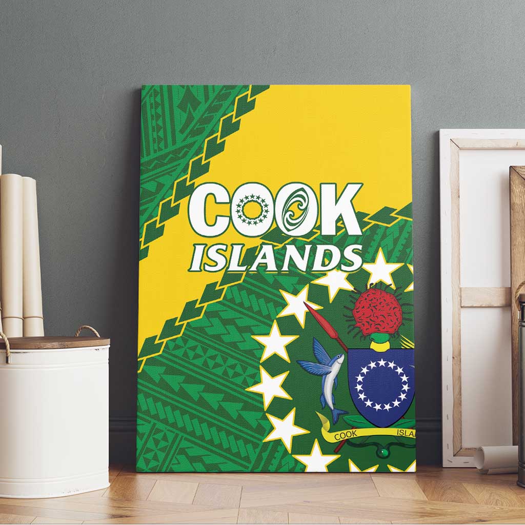 Cook Islands Rugby Kukis Canvas Wall Art Circle Stars LT01 - Polynesian Pride