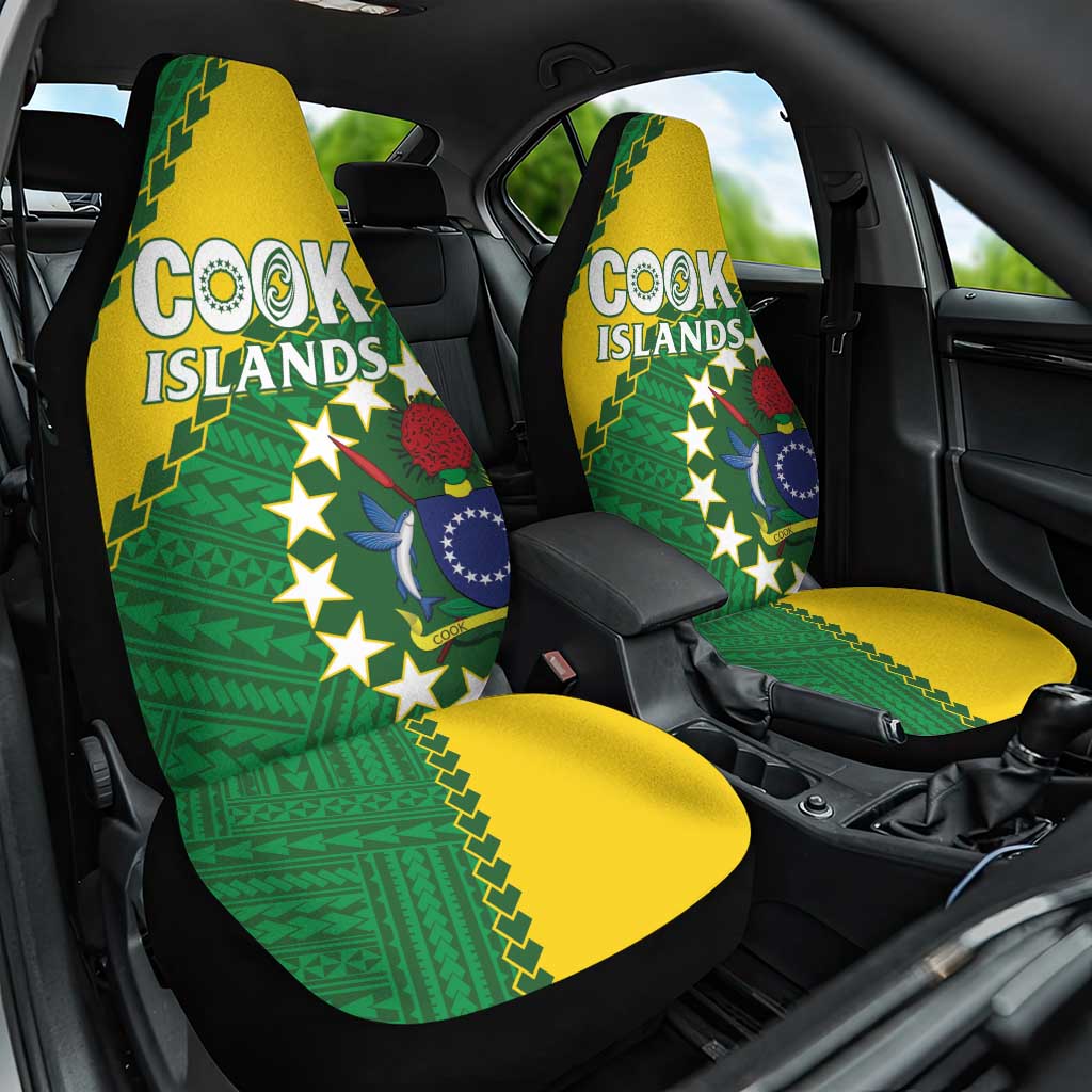 Cook Islands Rugby Kukis Car Seat Cover Circle Stars