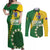 Custom Cook Islands Rugby Kukis Couples Matching Off Shoulder Maxi Dress and Long Sleeve Button Shirt Circle Stars