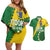 Custom Cook Islands Rugby Kukis Couples Matching Off Shoulder Short Dress and Hawaiian Shirt Circle Stars