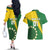 Custom Cook Islands Rugby Kukis Couples Matching Off The Shoulder Long Sleeve Dress and Hawaiian Shirt Circle Stars