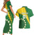 Custom Cook Islands Rugby Kukis Couples Matching Short Sleeve Bodycon Dress and Hawaiian Shirt Circle Stars