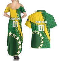 Custom Cook Islands Rugby Kukis Couples Matching Summer Maxi Dress and Hawaiian Shirt Circle Stars LT01 - Polynesian Pride