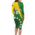 Custom Cook Islands Rugby Kukis Family Matching Long Sleeve Bodycon Dress and Hawaiian Shirt Circle Stars